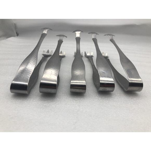 American Metalcraft IT700 Tongs,lot Of 5 Silver Made In Taiwan Used - Picture 3 of 10